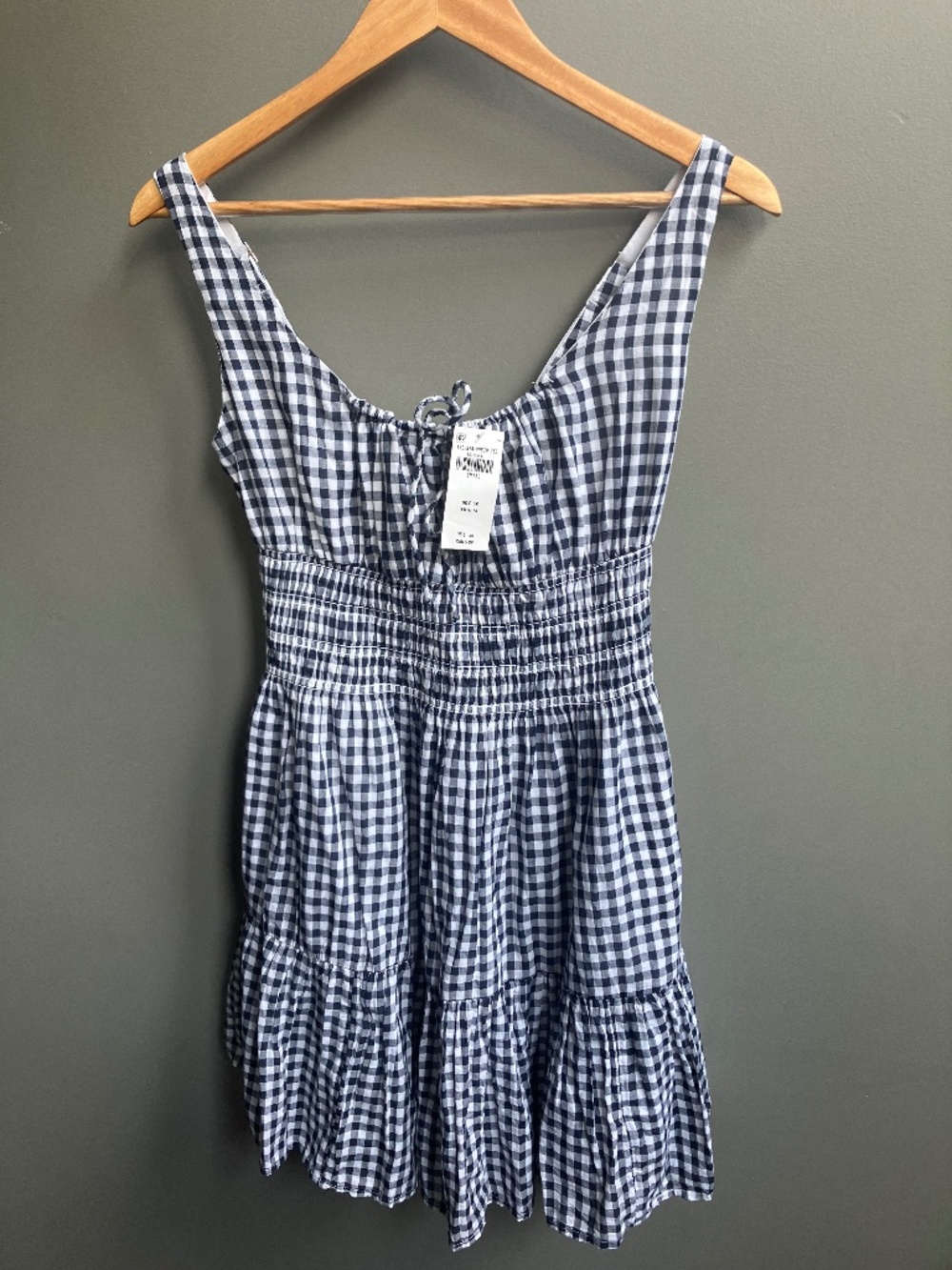 Abercrombie & Fitch Blue Gingham Smocked Mini Dress | Cottagecore